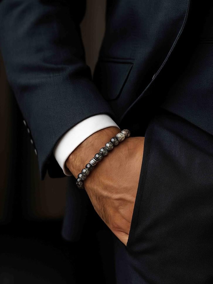 Браслет мужской из агата Вены Дракона (4574)