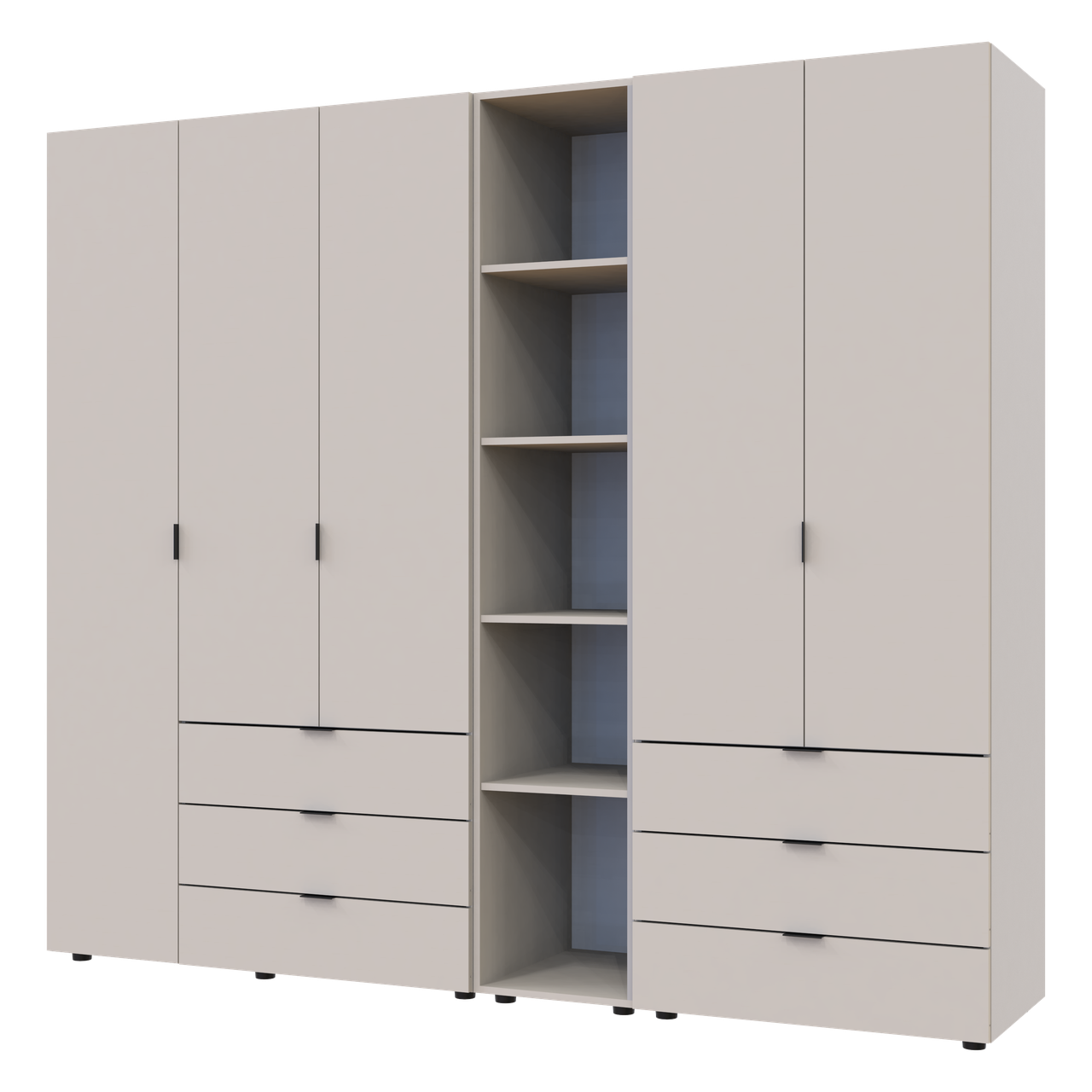 Комплект шаф для одягу Doros Гелар 231,9х49,5х203,4 см 3 шт. Кашемір (DRS-011250)