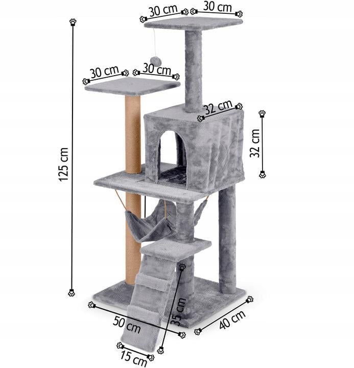 Кігтеточка для котів Pethaus PH-007 Кошачий будиночок дерев’яний 125 см (23114205) - фото 4