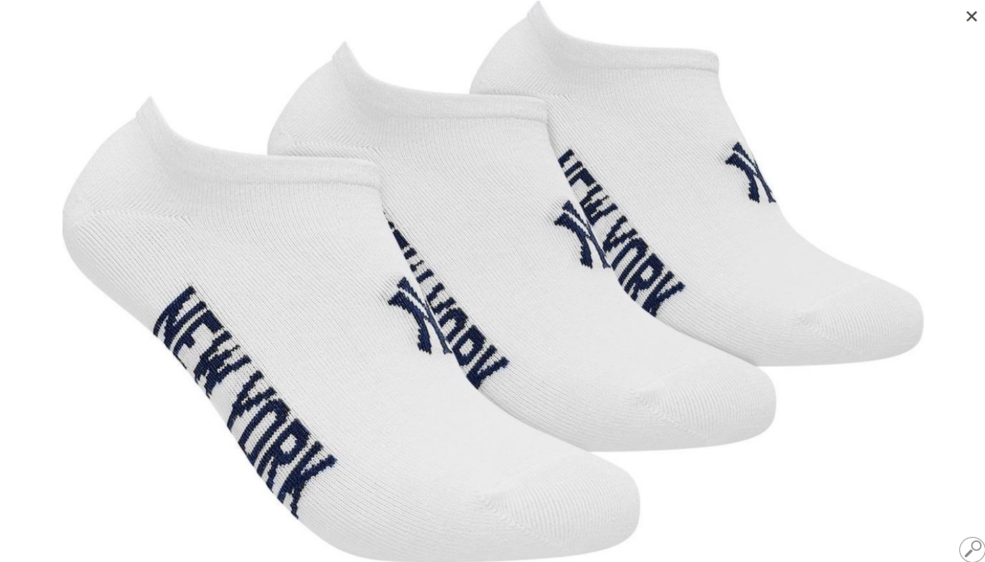 Носки New York Yankees Sneaker 3 пары р. 43-46 White (15100004-1001)