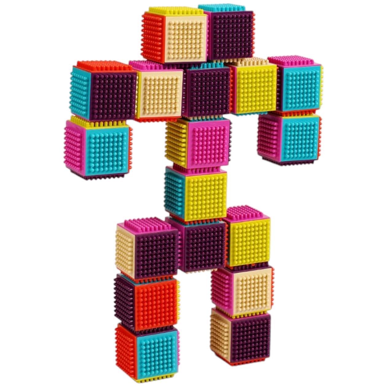 Конструктор детский 9928 B с бороздами для развития моторики и фантазии 24 кубика (29186831)