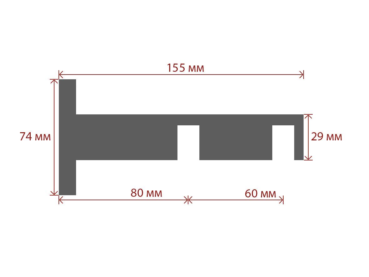 Кронштейн Quadrum Скарлайн подвійний 8-14 см Чорний матовий - фото 2