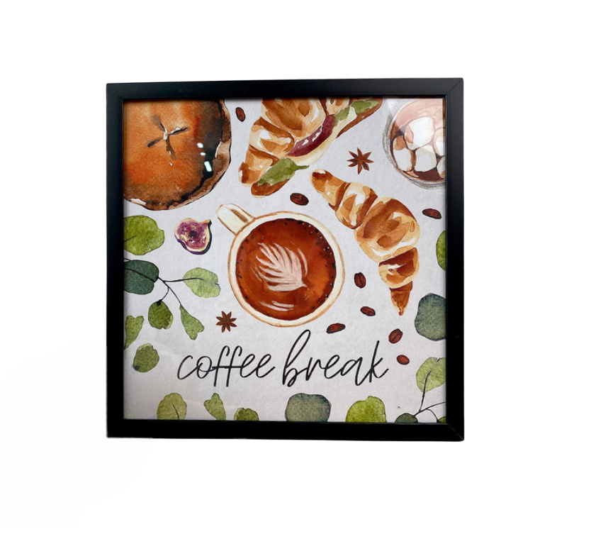 Постер в рамке Coffee break 30х30 см (KMT_COF007_BL)