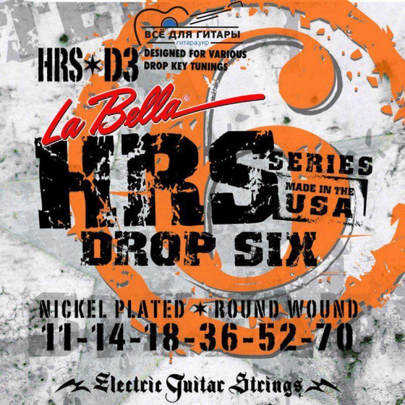 Струны для электрогитары La Bella Nickel Round Wound Drop Tune HRS-D3 11-70 (116364)