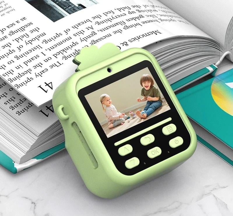 Камера дитяча Динозавр S1 з миттєвим друком Зелений (29596030) - фото 4