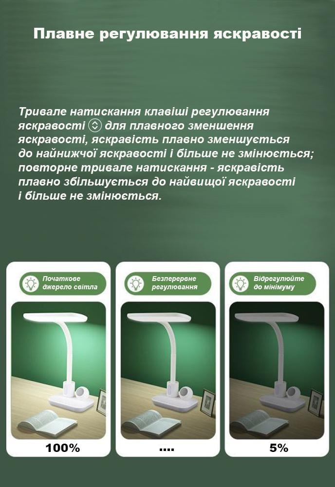 Duration Power Led Light ᐉ Настольная лампа с часами Duration Power DP-1068 LED 8 Вт 12000 мАч ...