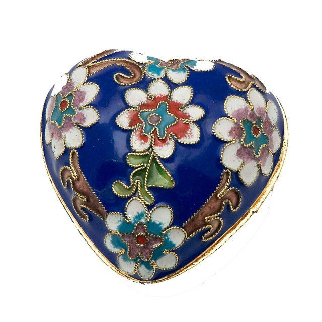 Скринька клуазоне Серце 3,5х5,5х5,5 см Синій (А9905)