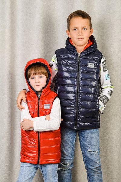Жилет дитячий двосторонній 134 см Синій із червоним (2702178643) - фото 4