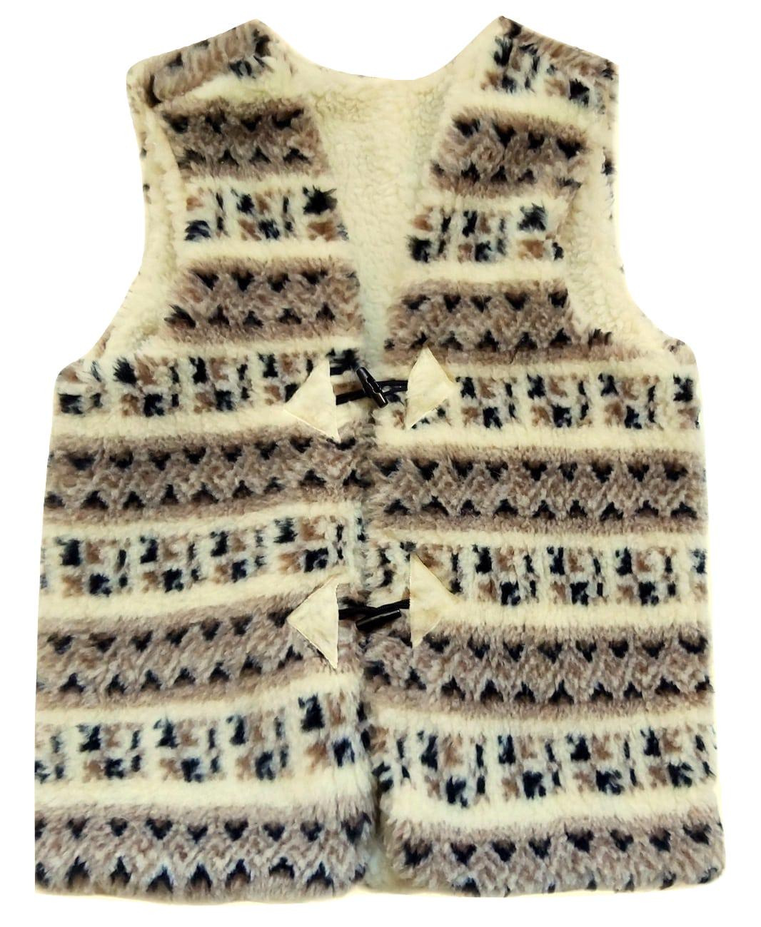 Жилетка из овчины эко-шерсть теплая Орнамент р. 48-50 (361) - фото 4