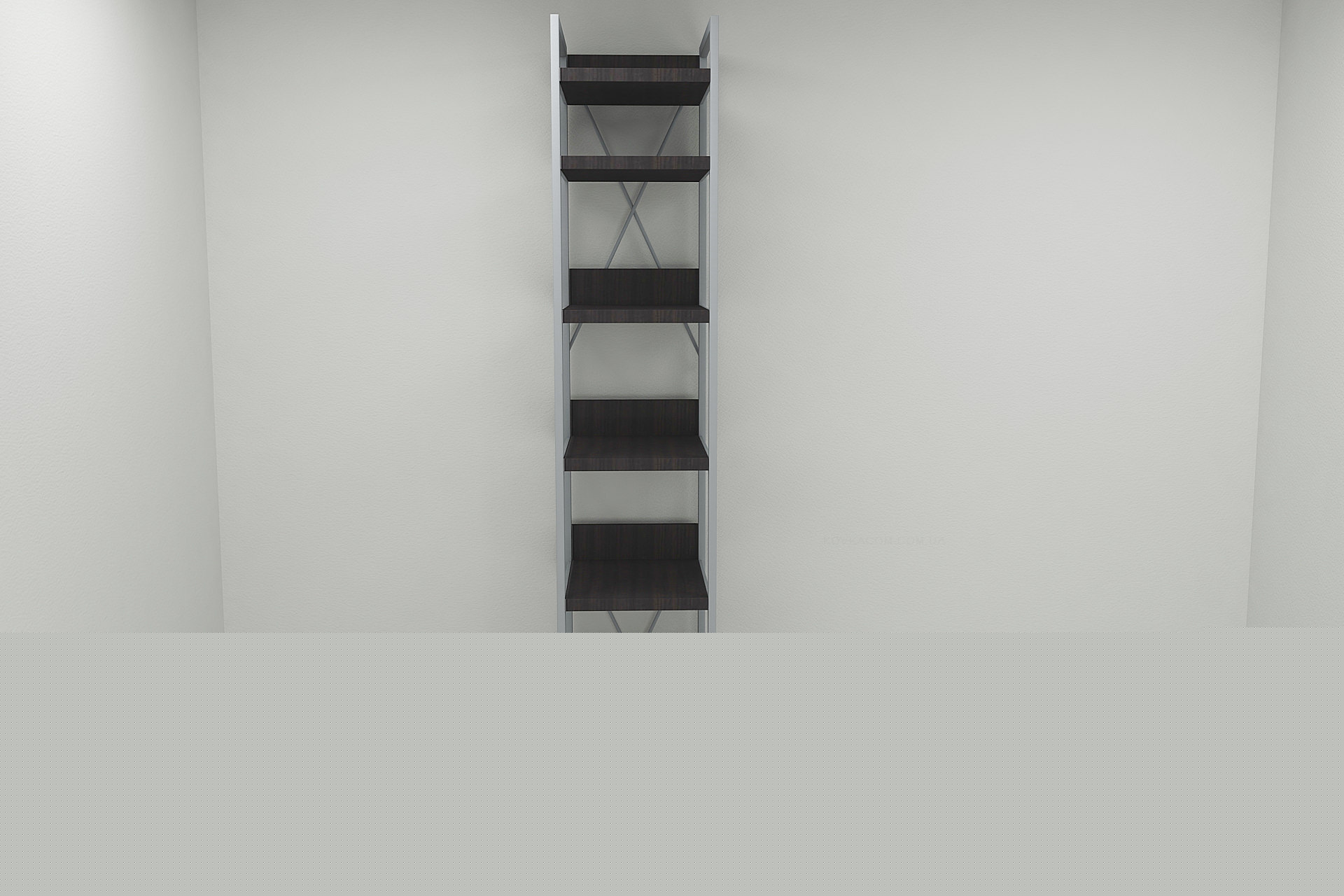 Шкаф-гардероб Ferrum-decor Коннект Уни секция 4 металл/ДСП 32 мм 220x40x50 см Серый/Венге Магия (FRD-104552)