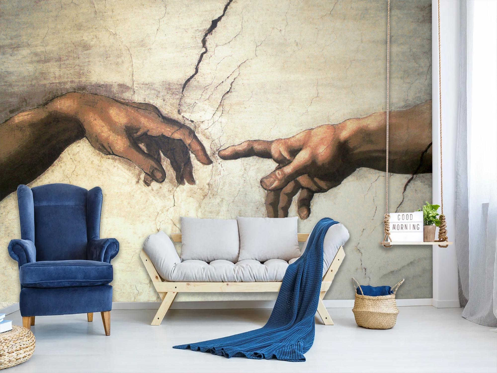 Фотошпалери флізелінові Upstream Мікеланджело жест створення 285х190 см (VINT-010/4) - фото 2