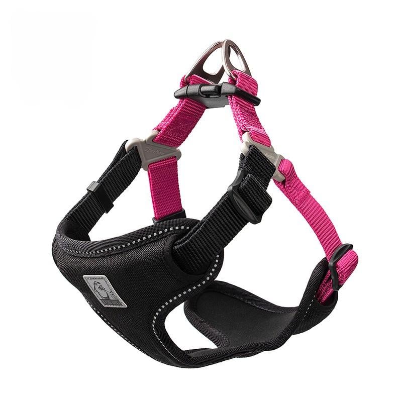 Шлея для собак Truelove TLH5951 светоотражающая с мягкой подкладкой регулируемая S Черный/Розовый