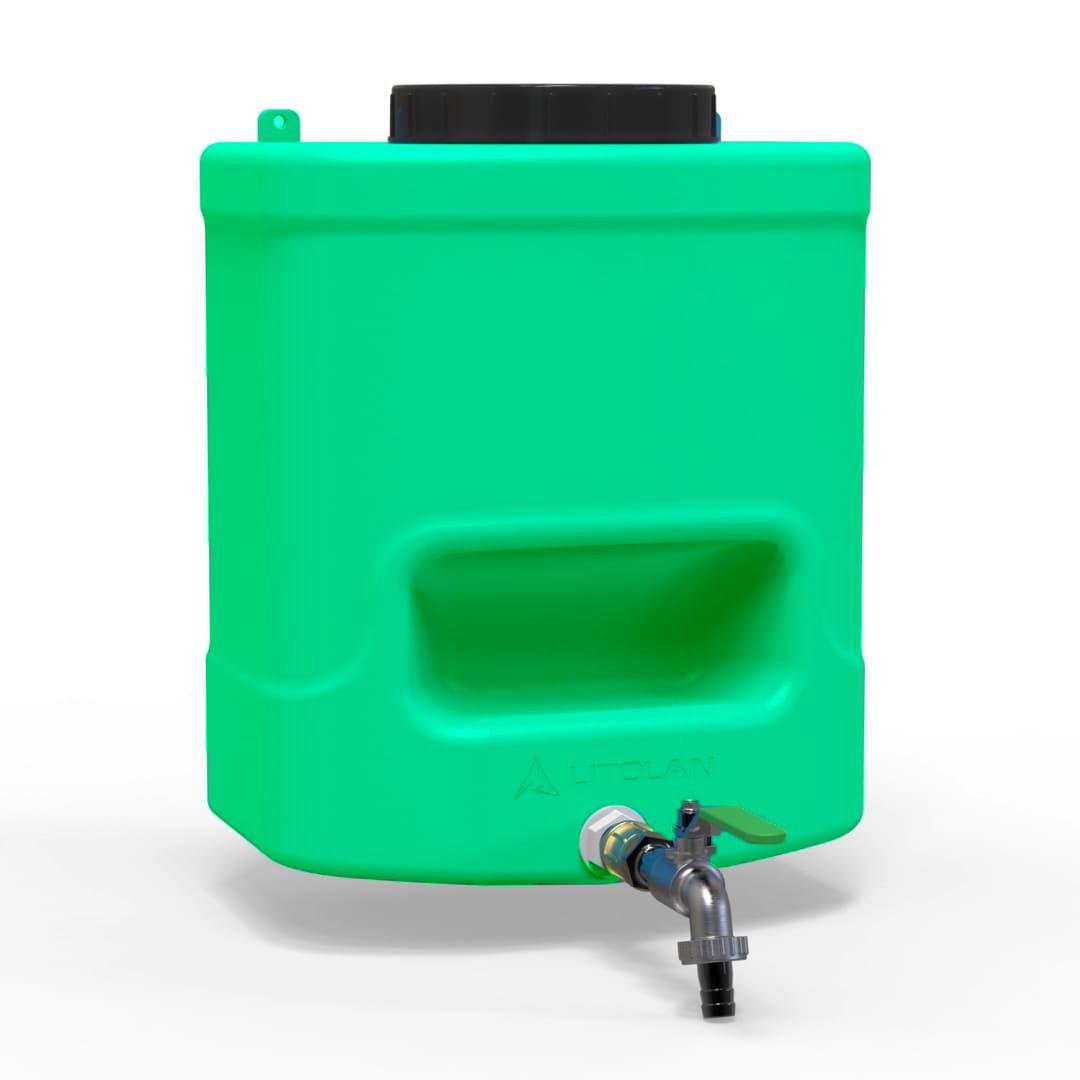 Умывальник Litolan с мыльницей и латунным краном 15 л Зеленый - фото 1 Умывальник Litolan с мыльницей и латунным краном 15 л Зеленый - фото 1