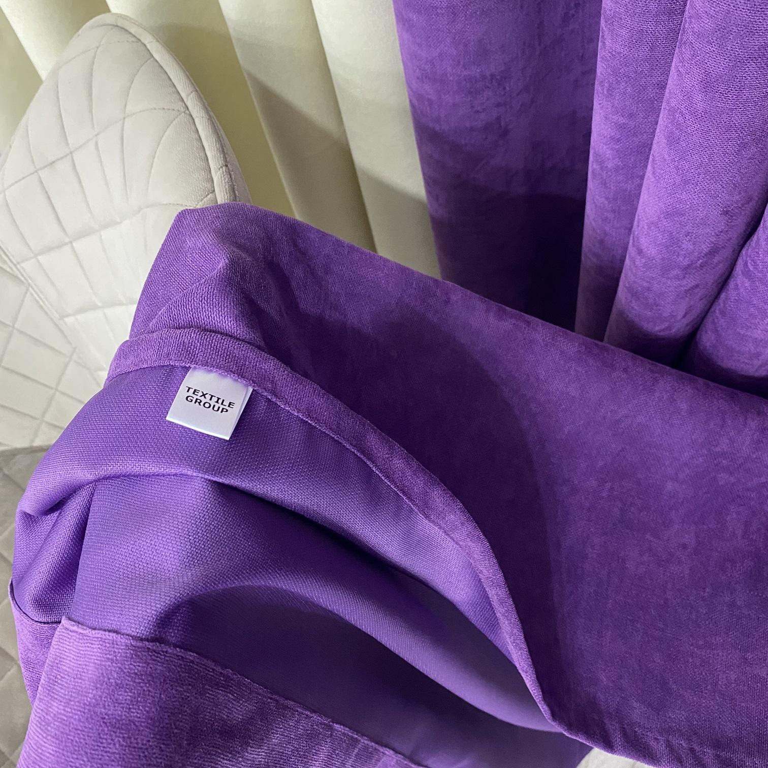Шторы микровелюр TG Home Дуэт №450 1,50х2,70 м Фиолетово-кремовый (450-98/250) - фото 2