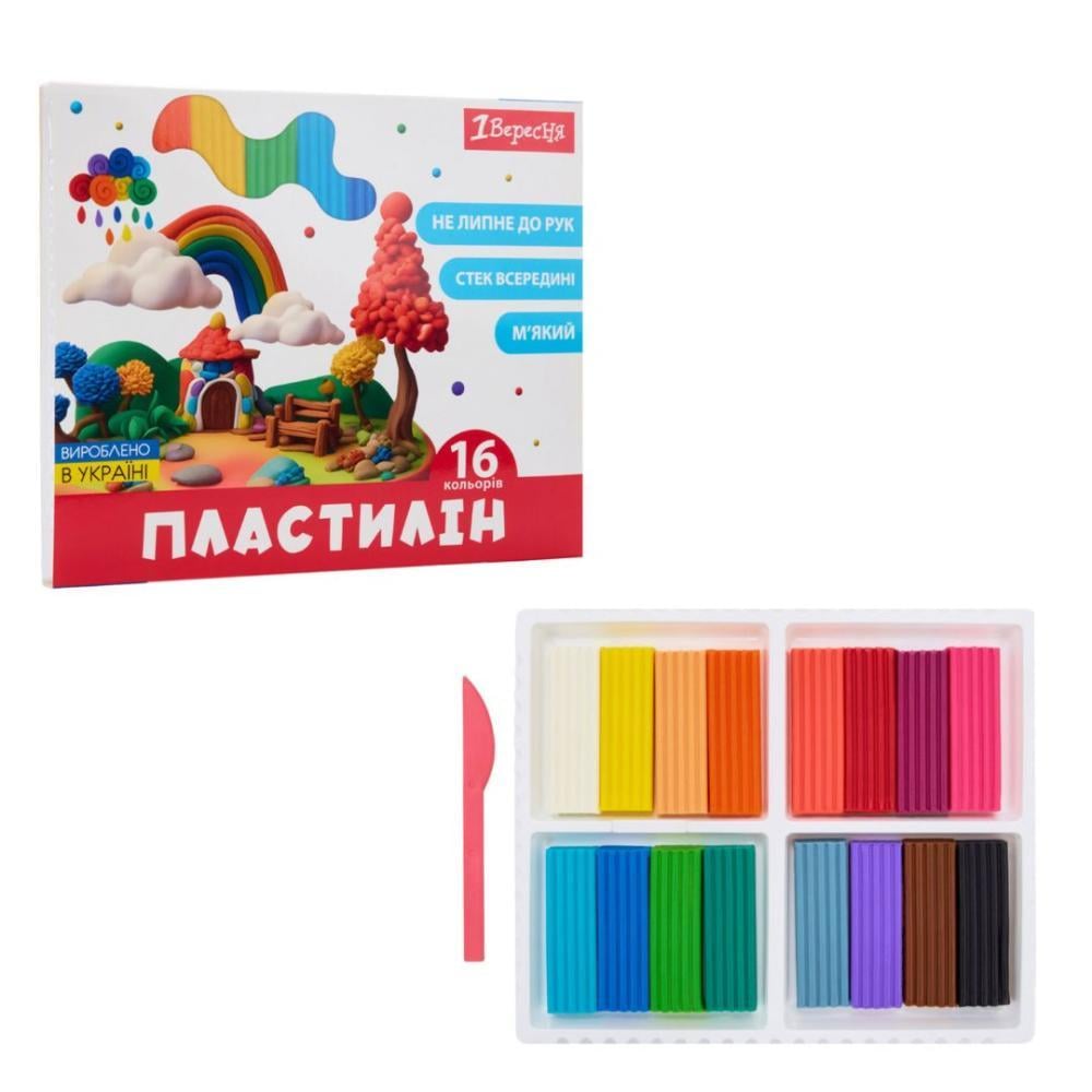 Пластилін 1 вересня Classic 16 кол. 320 г (540676)