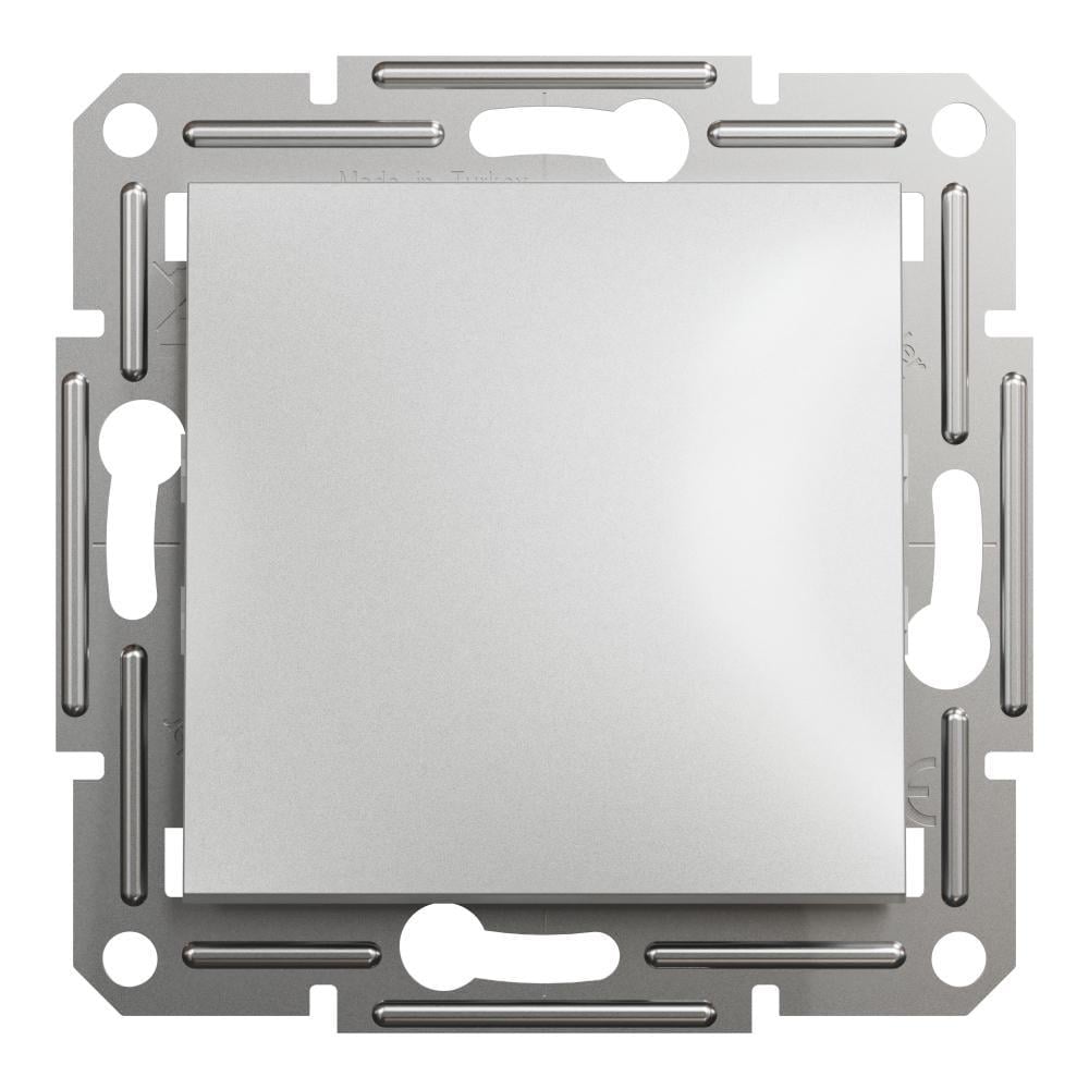 Выключатель проходной одноклавишный Schneider Electric Asfora Алюминий (00000003091)