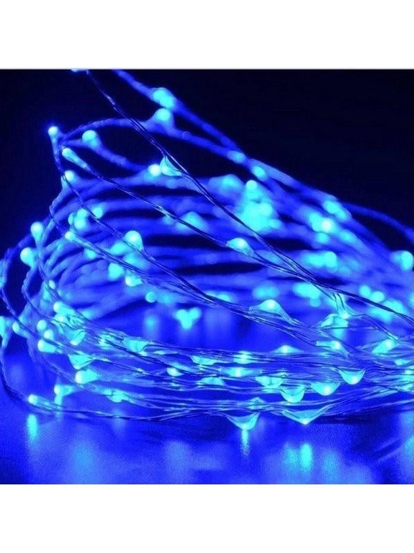 Гирлянда светодиодная нить Капли росы электрическая 200 Led 15 м Синий (6940693)