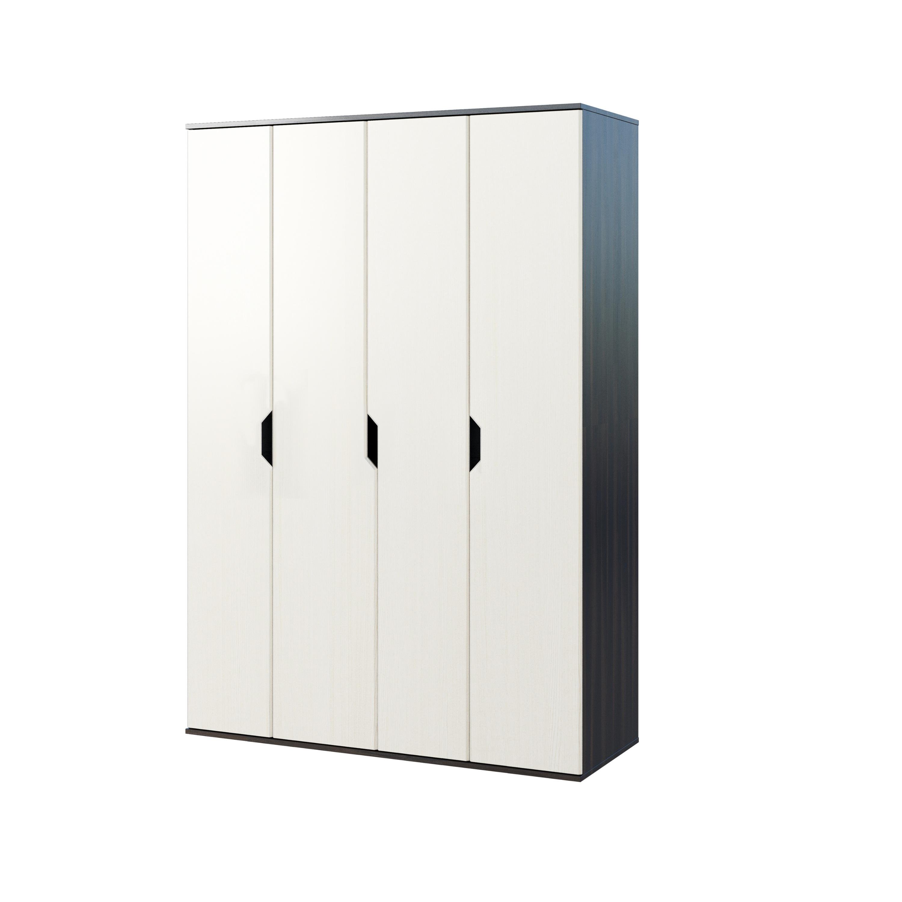 Шкаф распашный Світ Меблів Мария 4Д/150 ДСП/МДФ/Зеркало Дуб катания Черный/Белое золото Шкаф распашный Світ Меблів Мария 4Д/150 ДСП/МДФ/Зеркало Дуб катания Черный/Белое золото