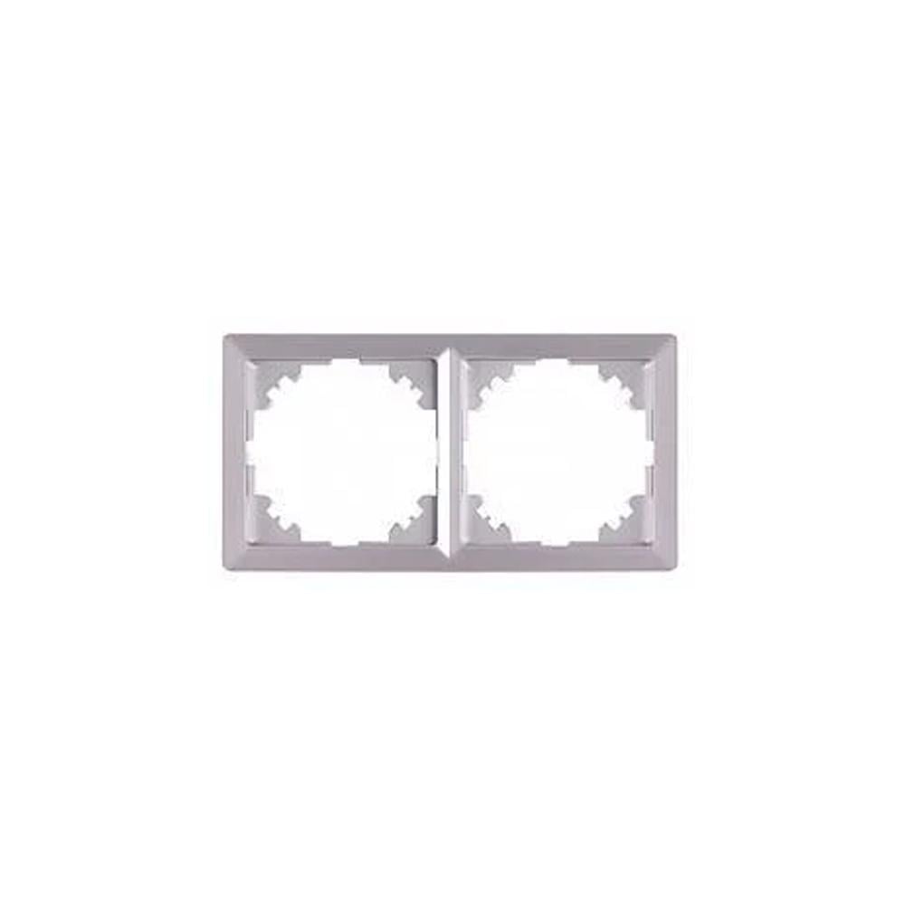 Рамка 2-постова E.NEXT e.lux.10044L.2.fr.aluminium 152х81х9,5 мм Алюміній (ins0040090)