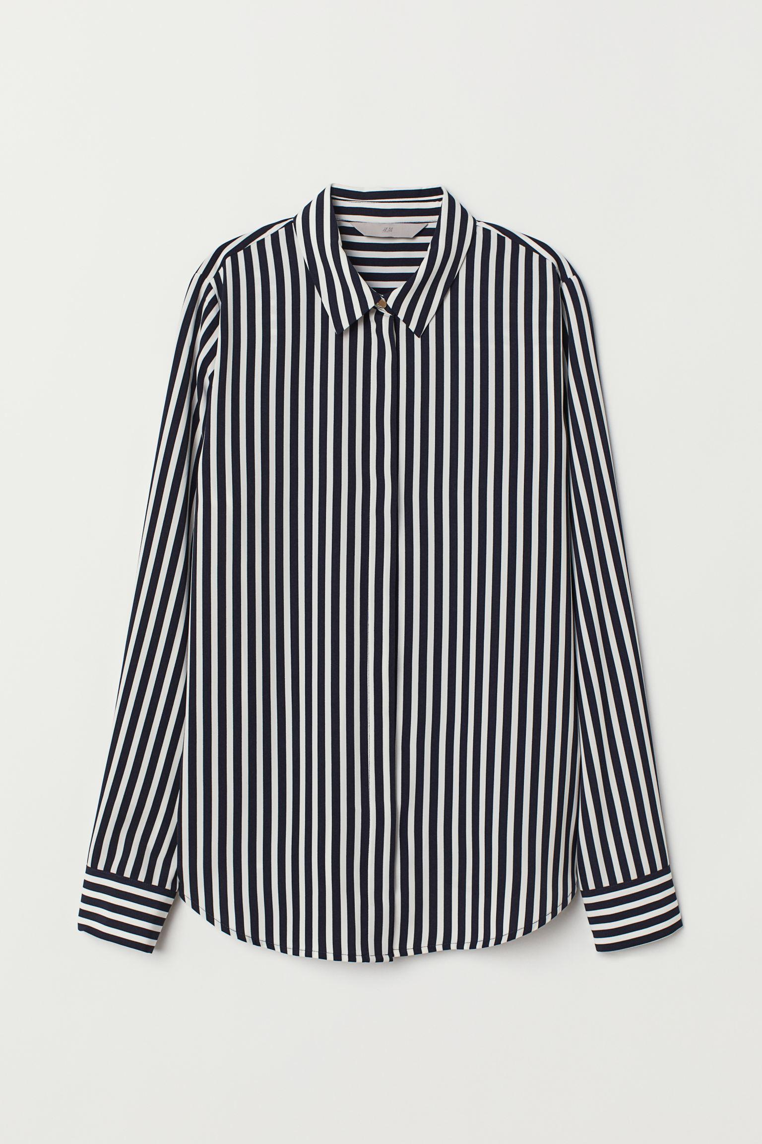 Блуза H&M полоска р. 32 Бело/синий (6956329)