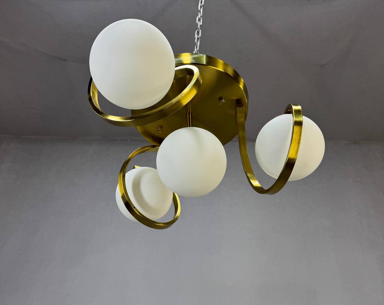 Люстра на 4 плафона 9093/4 АВ Латунь (29891225) - фото 2