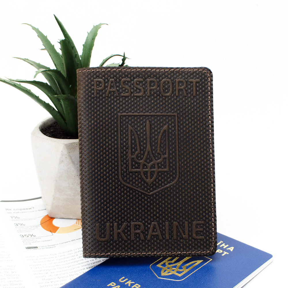 Обложка на паспорт HandyCover кожаная Герб Коричневый (827442015)
