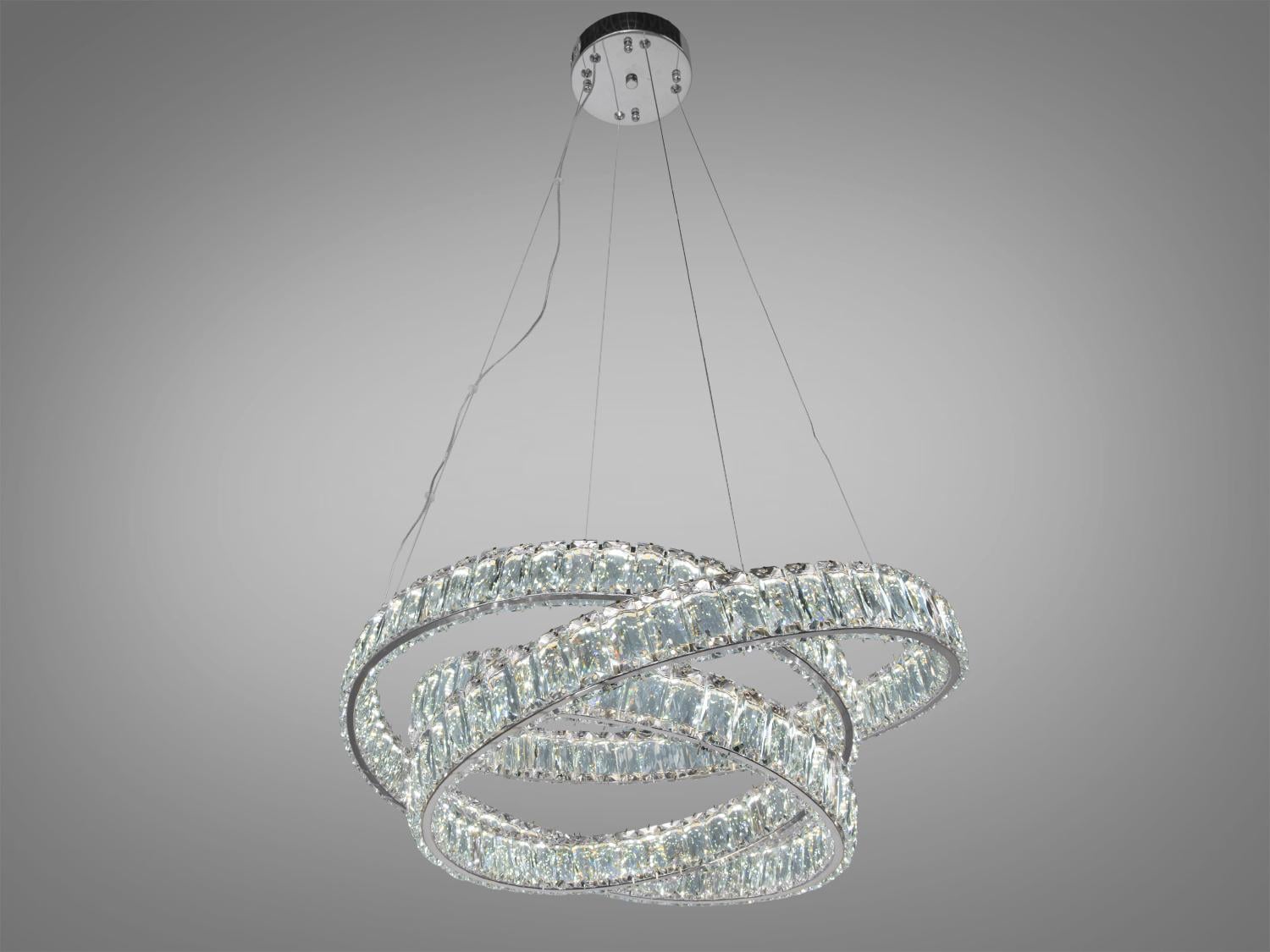 Люстра подвесная LED Diasha 92Вт/пульт Хром (D8875/600CH)
