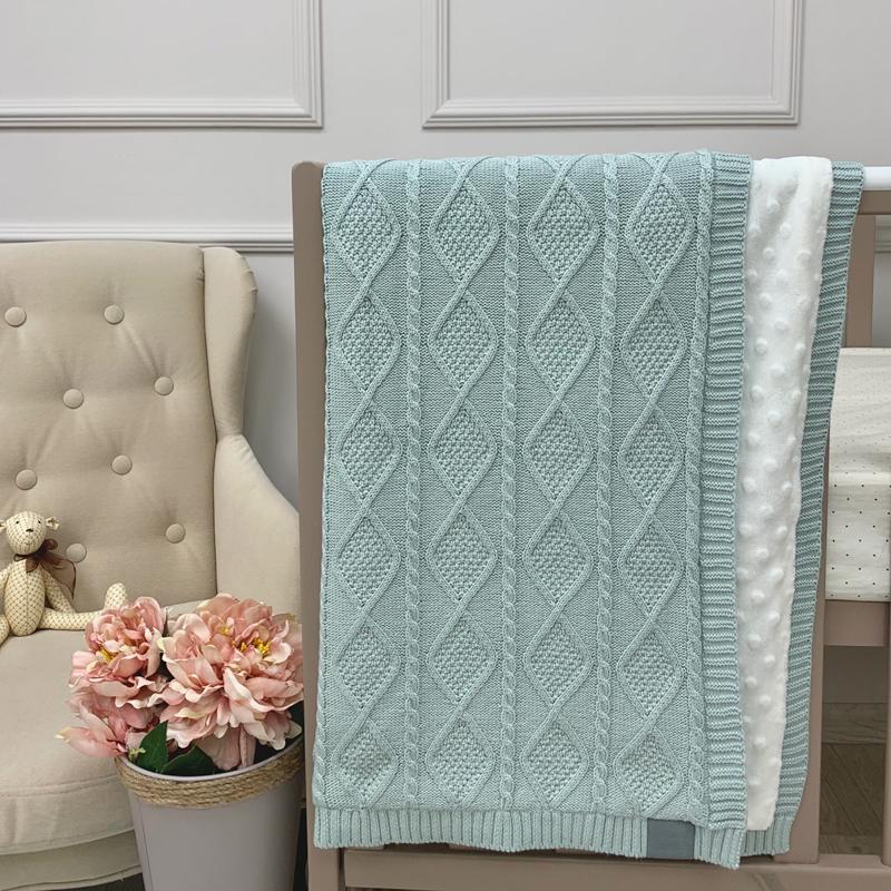 Плед утепленный Косичка Мятный (Lam10139)