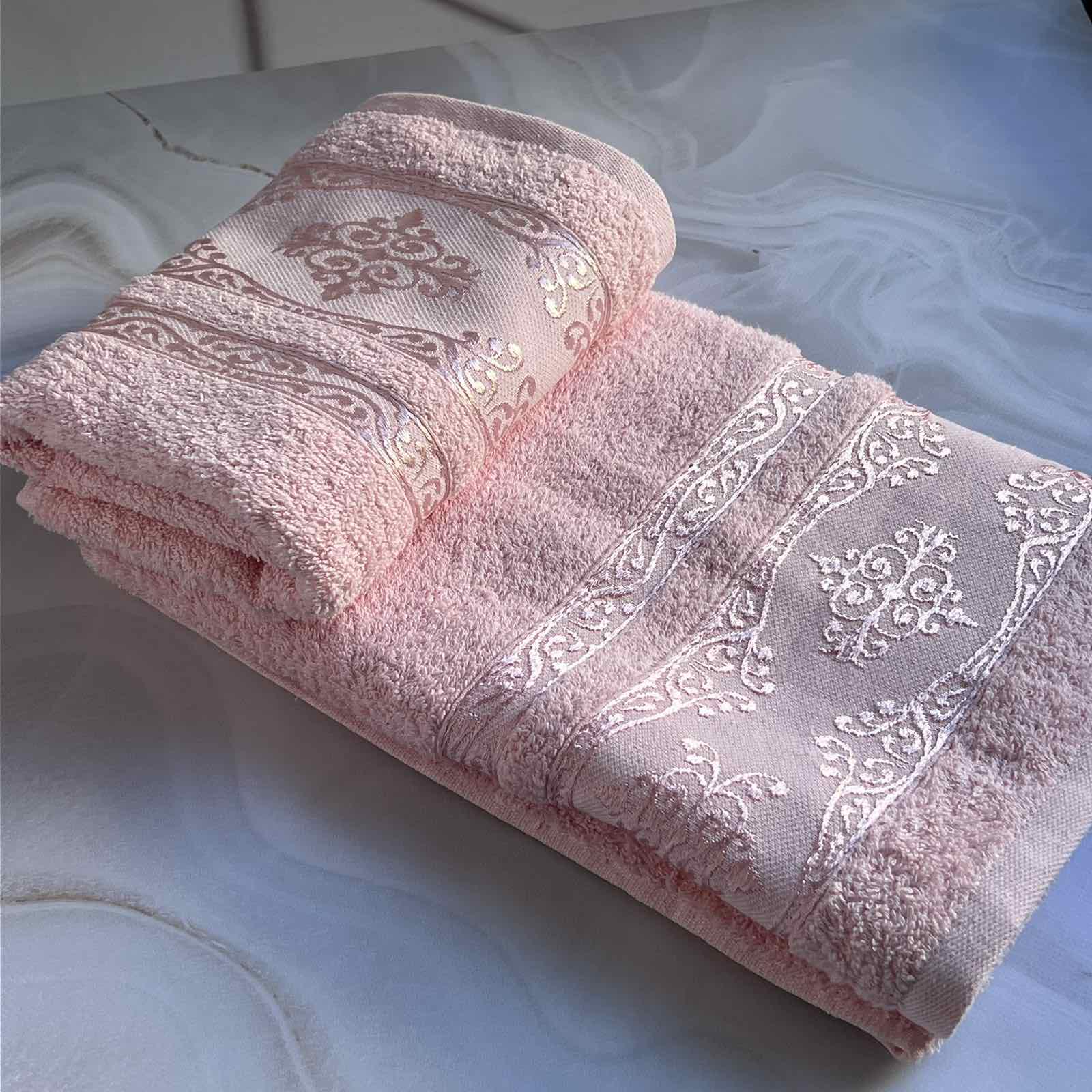 Набір рушників банне та для обличчя 70х40 см/50х90 см 2 шт. Рожевий (mame2v1cic2pembe) - фото 4