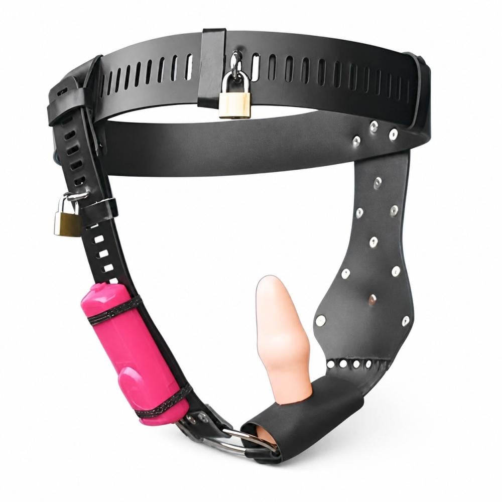 Пояс верности женский Relieving Nature Chastity Belt Vibrating Vaginal Plug Черный (1000013993)