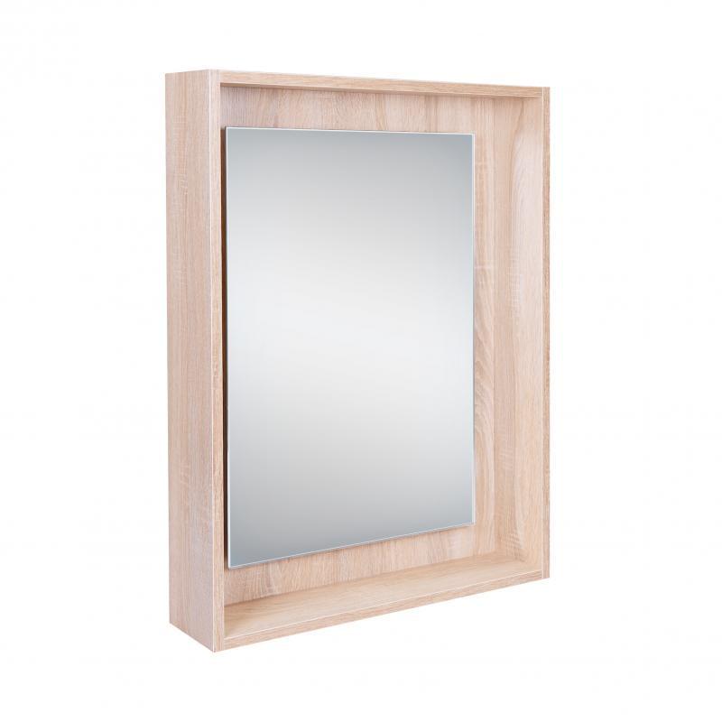Зеркальный шкаф подвесной Q-tap Pisces 600х800х140 Whitish oak с LED-подсветкой QT2577ZP6003WO