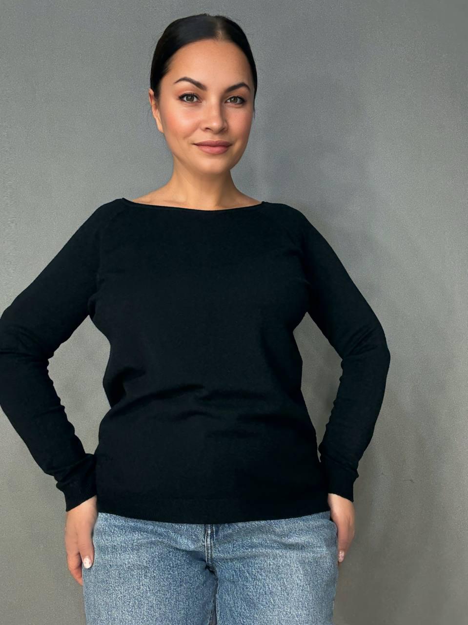 Джемпер жіночий ACCORDDREAM 9377 тонкий светр простий базовий однотонний OS Чорний (1288) - фото 5 Джемпер жіночий ACCORDDREAM 9377 тонкий светр простий базовий однотонний OS Чорний (1288) - фото 5