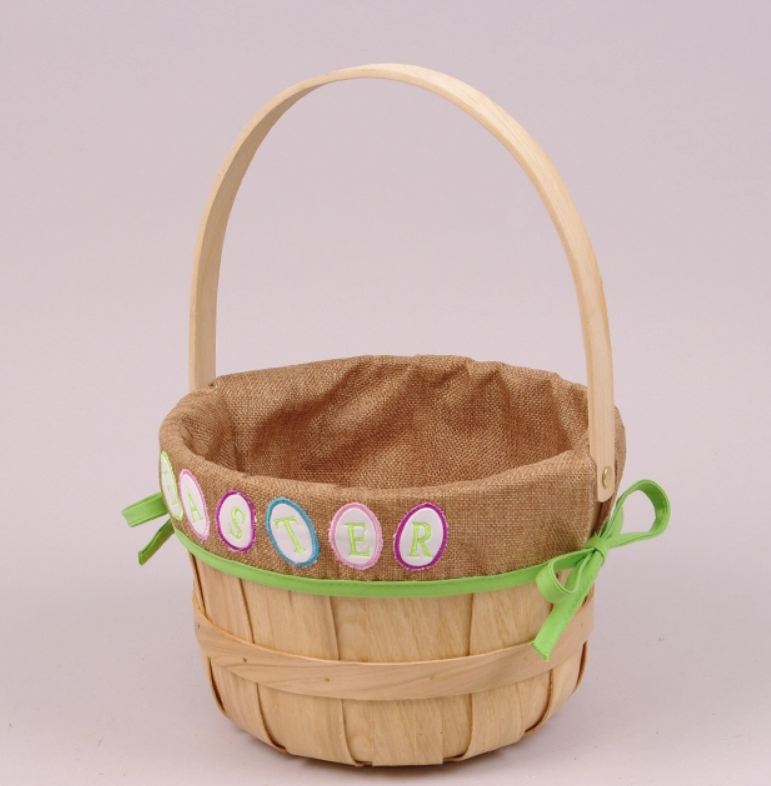 Корзина деревянная с тканью (38919)