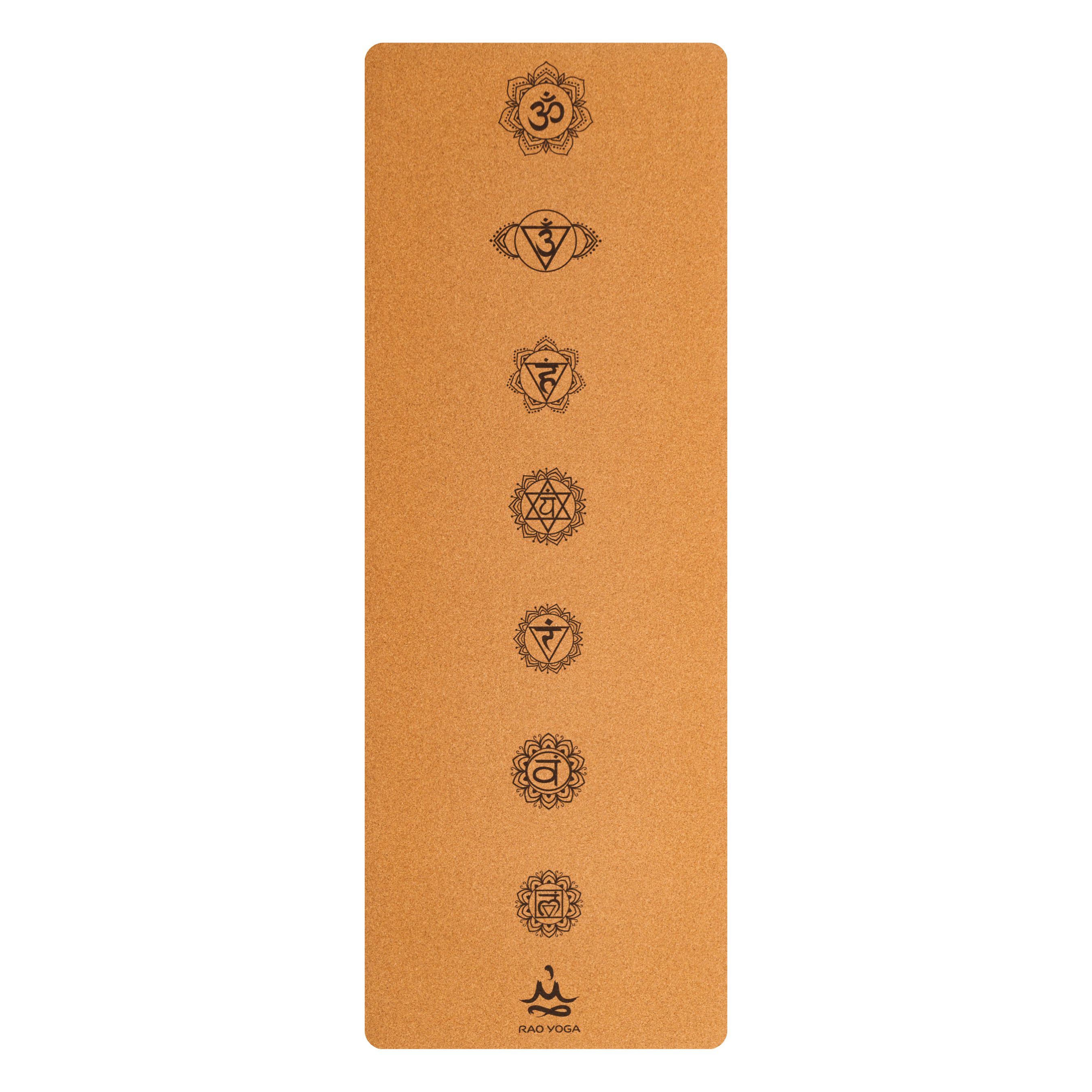 Коврик для йоги пробковый RAO Guru Seven Chakras 183x68x0,5 см (rao104GSCh5)