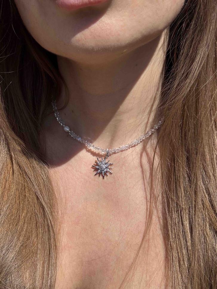 Колье с солнцем и жемчужиной (5497) - фото 4