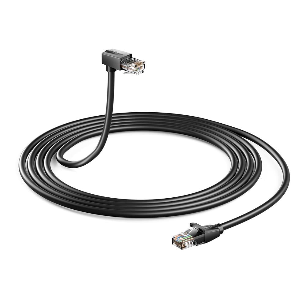 Патч-корд угловой Vention 1 м Cat.6 RJ-45 до 1 Гбит/с U/UTP CCA 250 МГц коннектор Черный (IBVBF)