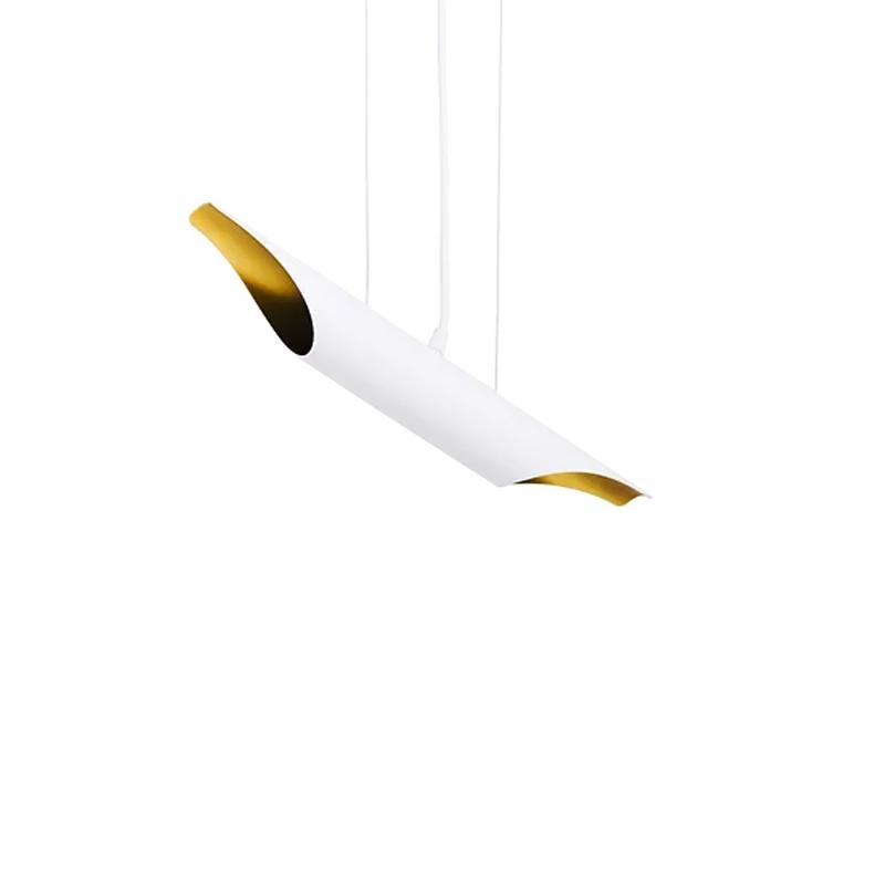 Люстра подвесная лофт Atmolight Bat P57х450/1558 на две лампы Белый/Золото