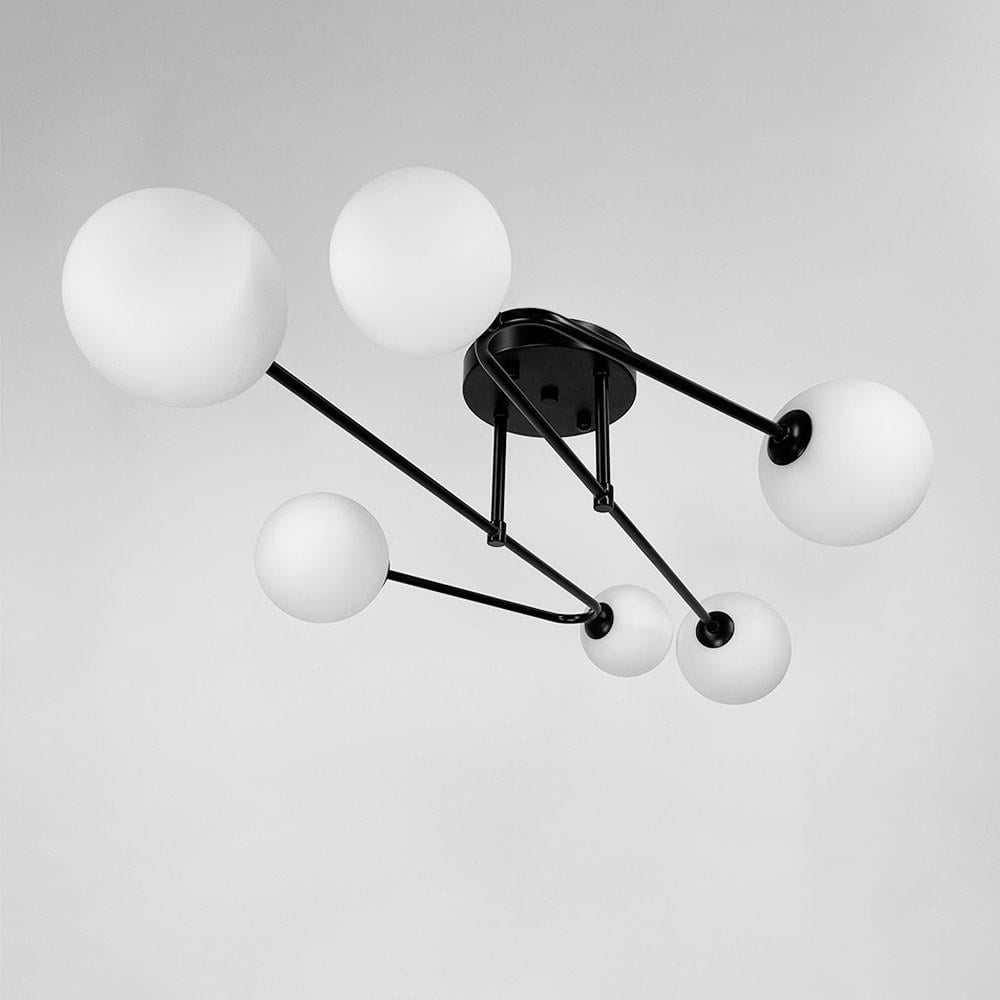 Люстра стельова з вигнутими ріжками на 6 ламп Чорний (YQ 317/6 BK+WT) - фото 1 Люстра стельова з вигнутими ріжками на 6 ламп Чорний (YQ 317/6 BK+WT) - фото 1