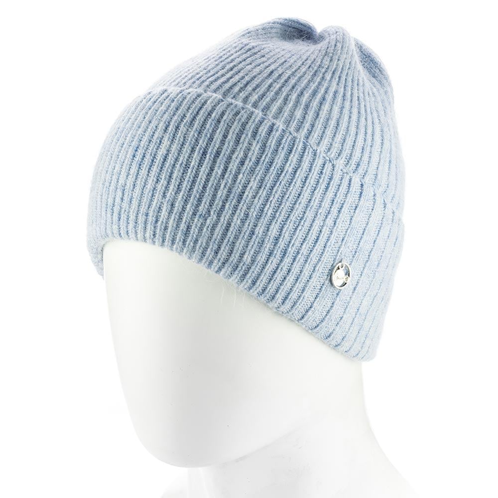 Шапка женская ангоровая сверху собрана Atrics WH909 утепленная флисом с отворотом Голубой Шапка женская ангоровая сверху собрана Atrics WH909 утепленная флисом с отворотом Голубой