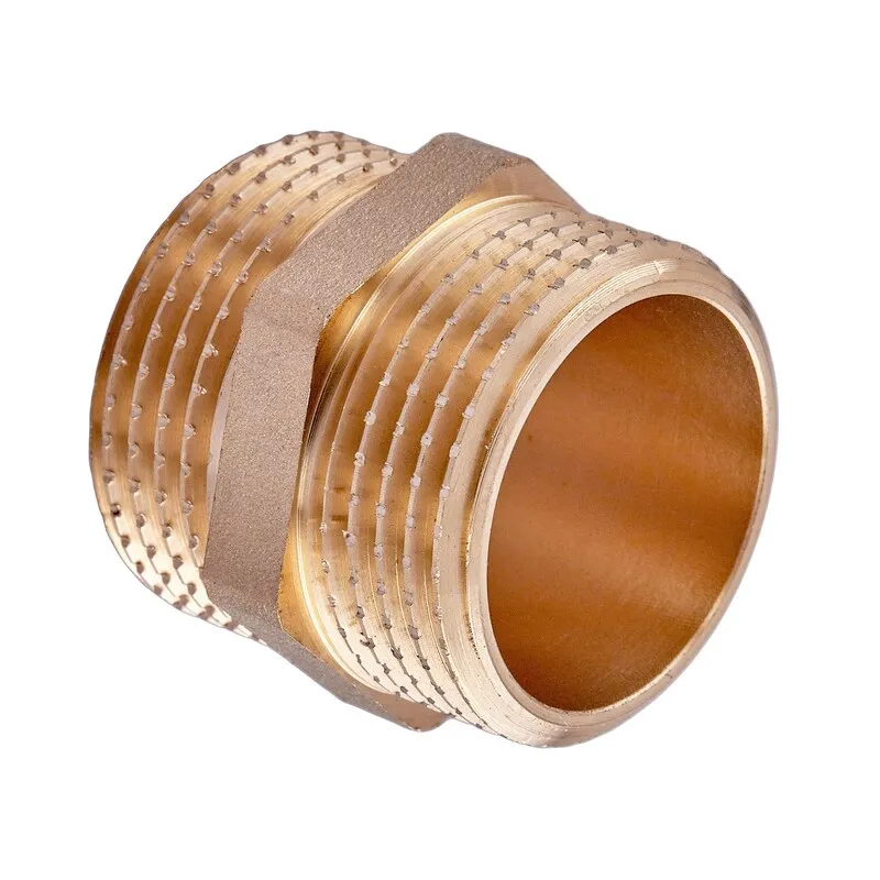 Ниппель прямой KOER KF.N08.WN наружная резьба латунный 3/4" (OL-MX1507)