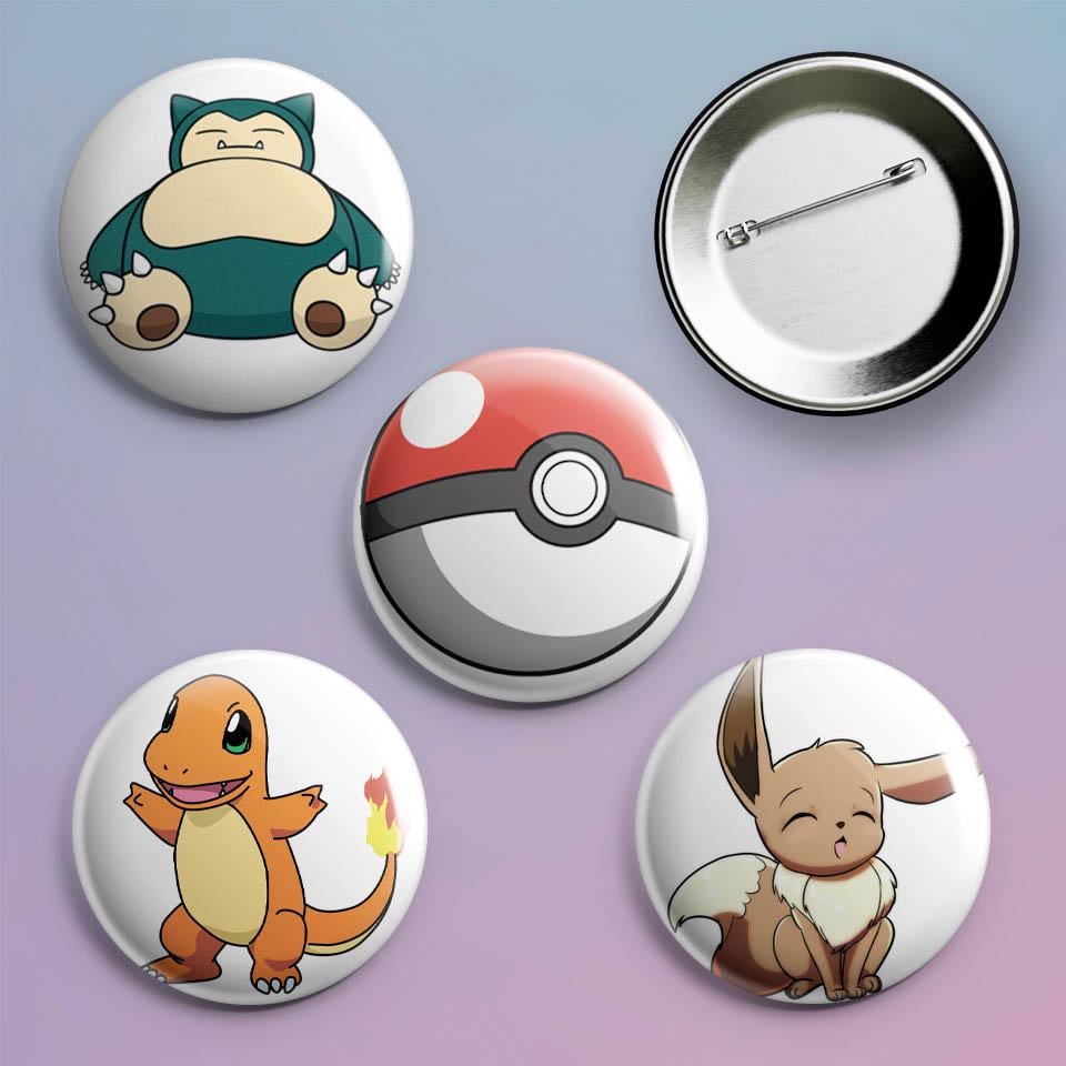 Значки на рюкзак с принтом игры Pokemon "2 4 шт.