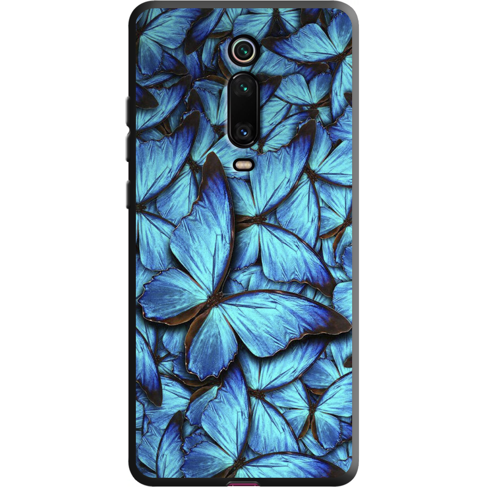 Чохол BoxFace Xiaomi Mi 9T / Mi 9T Pro Лазурні Метелики Чорний силікон (37376-up1550-38687)