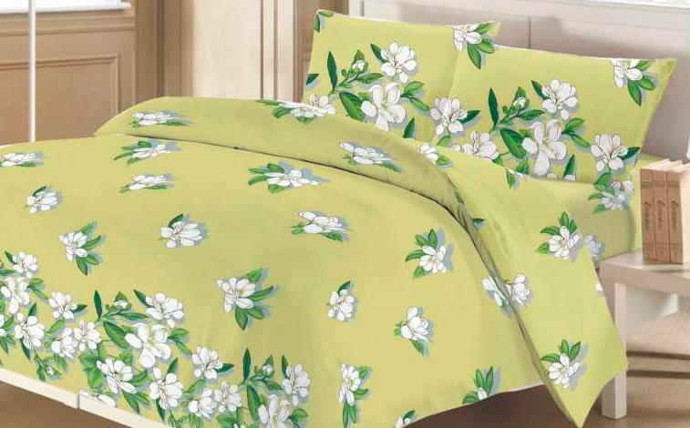 Комплект постельного белья Zastelli 8411 Европейский бязь евро с простынью на резинке 200х220 см Зеленый