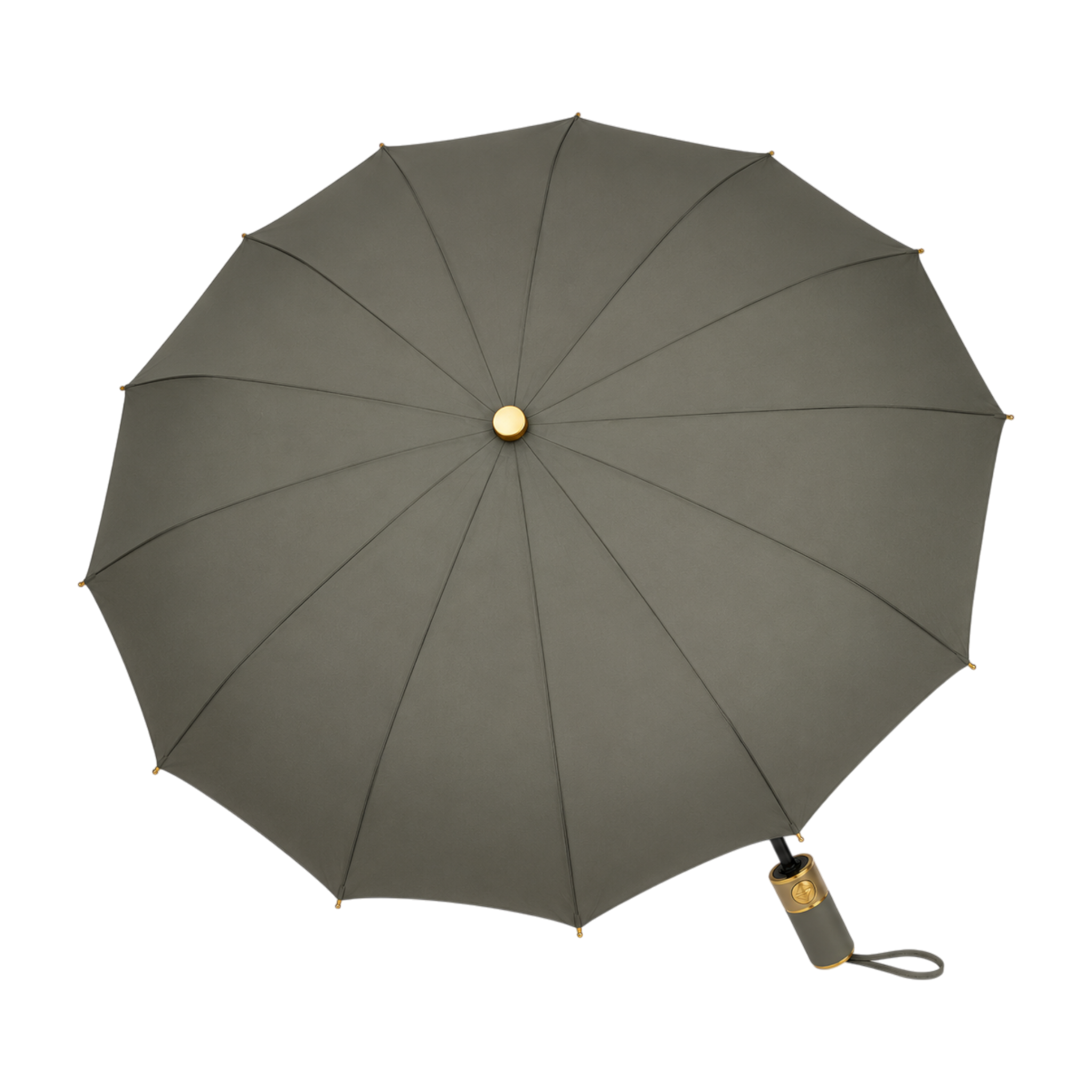 Женский зонт автомат ALLANIO Gold 9012 Grey с 12 спицами