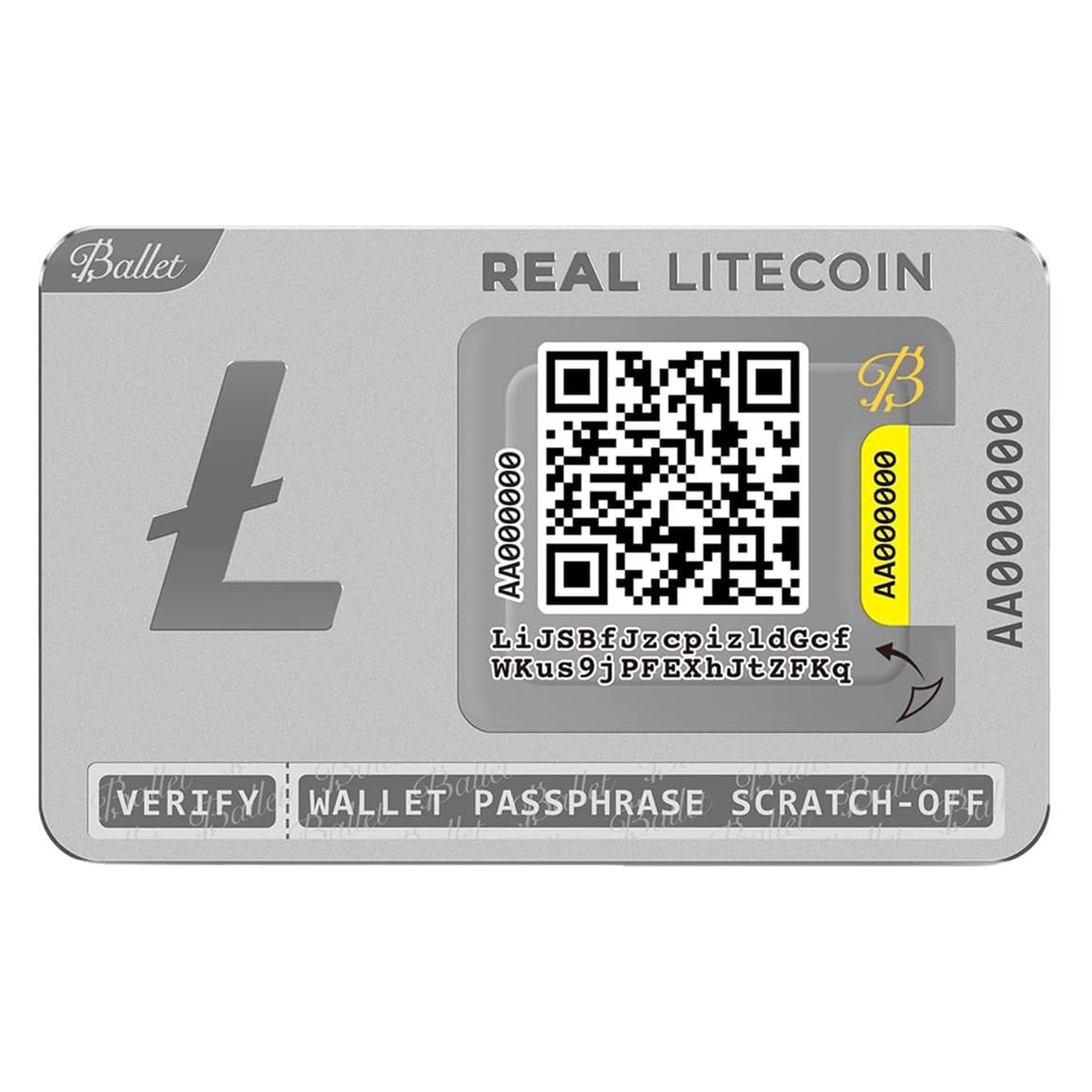 Кошелек для криптовалют холодный Ballet REAL Series Litecoin с поддержкой NFT (B07YL1VBDX)