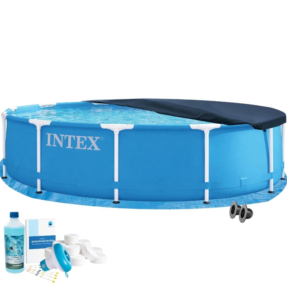 Бассейн каркасный сборный Intex Metal Frame 28210-5в1 366х76 см с тентом/подстилкой/химией Синий (147-9-28210-5)