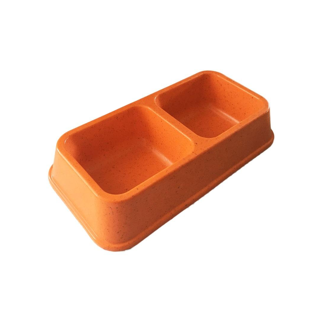 Миска двойная для животных пластиковая Мрамор-2 Оранжевый (2474153501) - фото 1 Миска двойная для животных пластиковая Мрамор-2 Оранжевый (2474153501) - фото 1