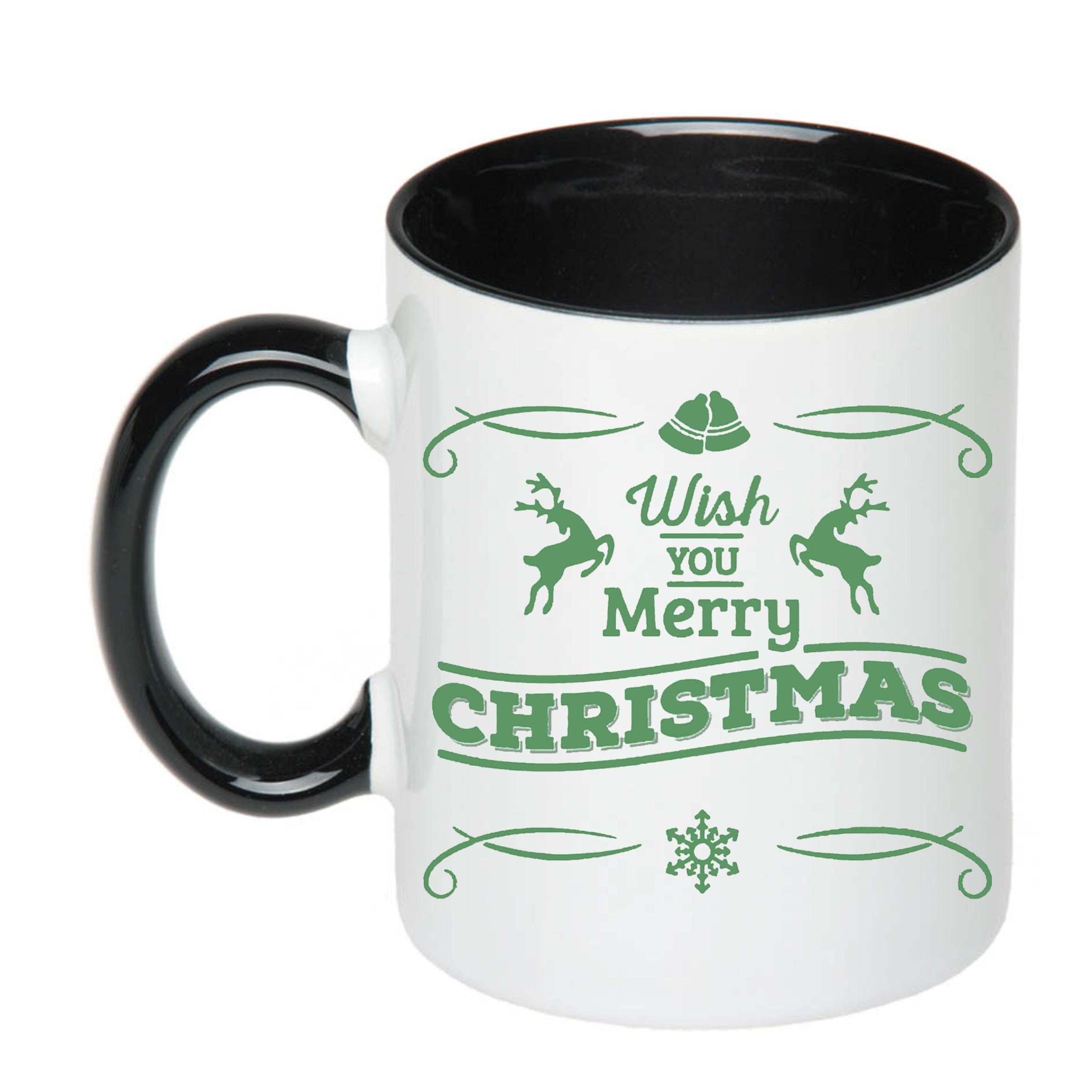 Чашка с печатью Marry Christmas with you 330 мл Черный (21101)
