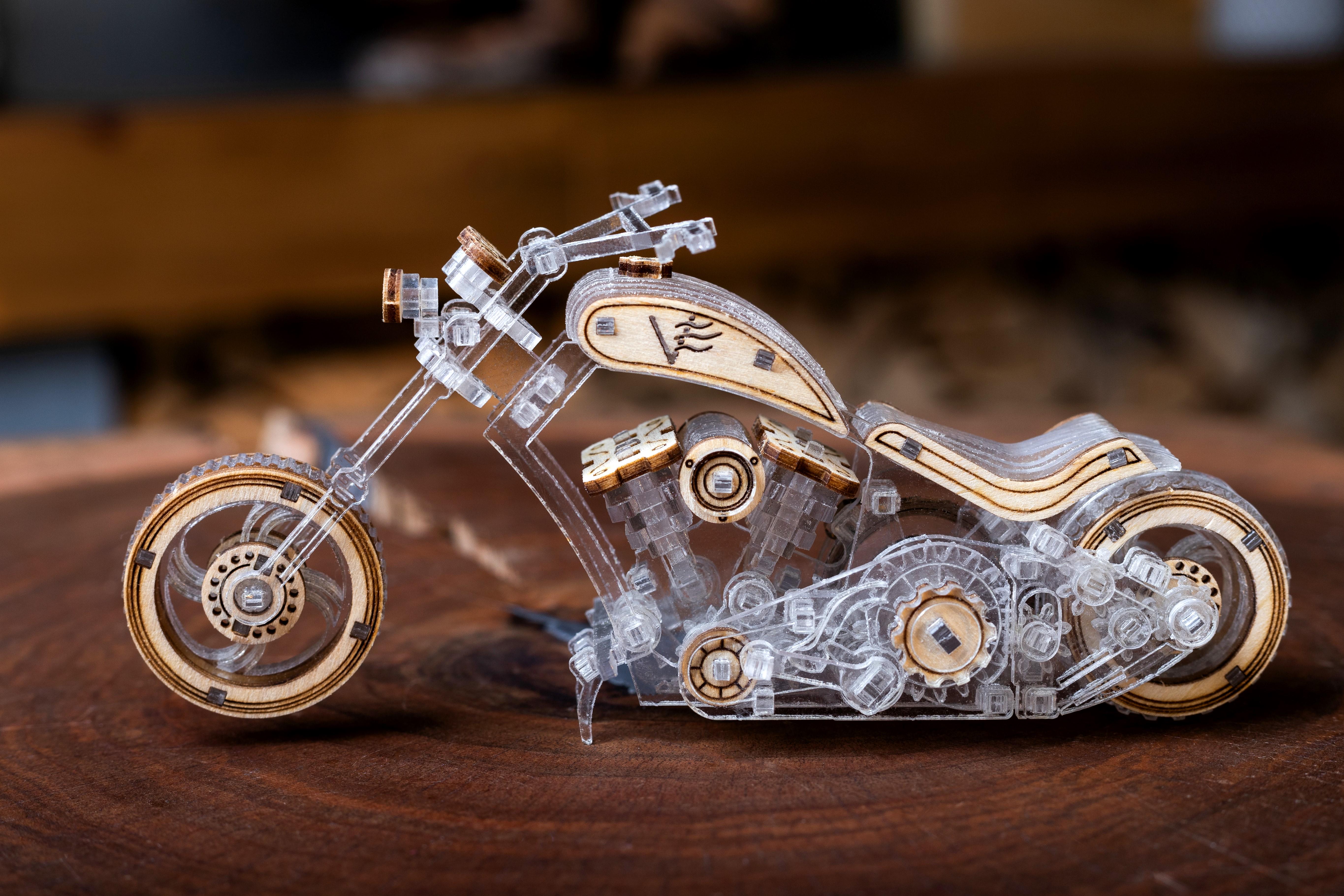 Конструктор деревянный Viter Models Мотоцикл Сhopper-v1 (Сhopper-v1) - фото 2