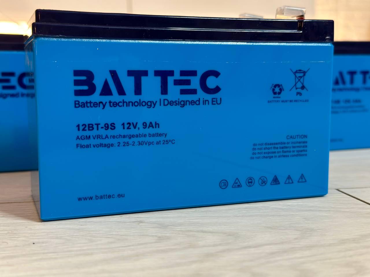 Акумуляторна батарея до ДБЖ AGM BatTec 12 В 9 Ач - фото 6